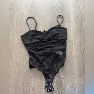 Dynamite tanga Black Lace Bodysuit with Snap Closure sheer fairy grunge